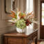 Fall Centerpiece with Hydrangeas, Heather, and Pampas