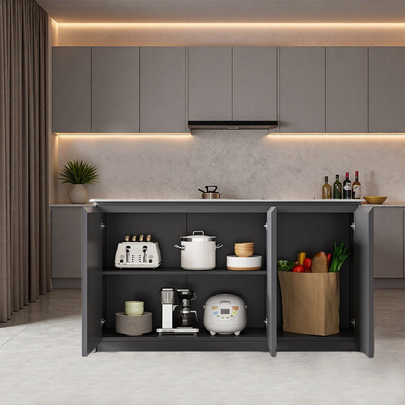 Îlot de cuisine multifonctionnel élégant et rétro pour les cuisines