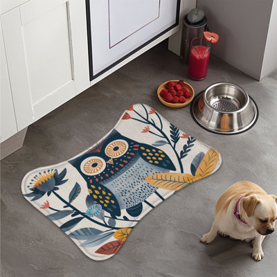 Owl Fall Design - Tapis d'alimentation en os 1 pièce
