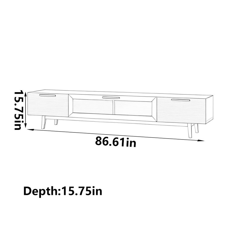 Meuble télé pratique fabriqué à la main, 86.61"