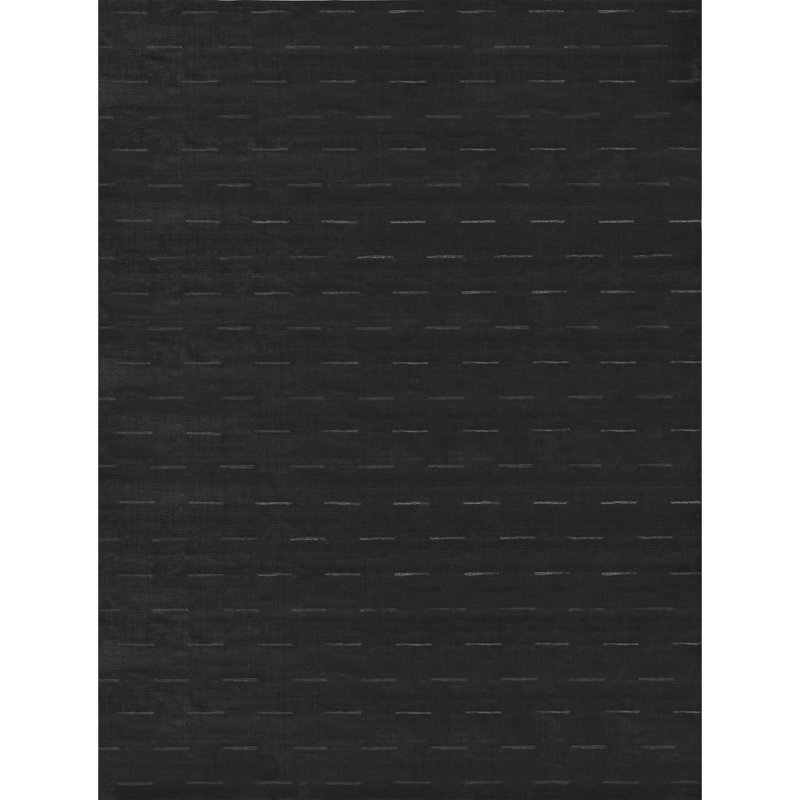 Hand Knotted Striped Area Rug in Black/Beige, Rectangle 6' x 9'