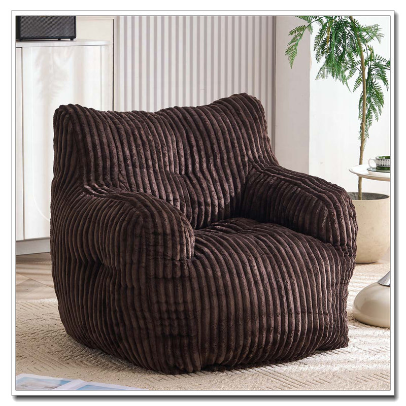 Fauteuil à billes en velours côtelé, Brun