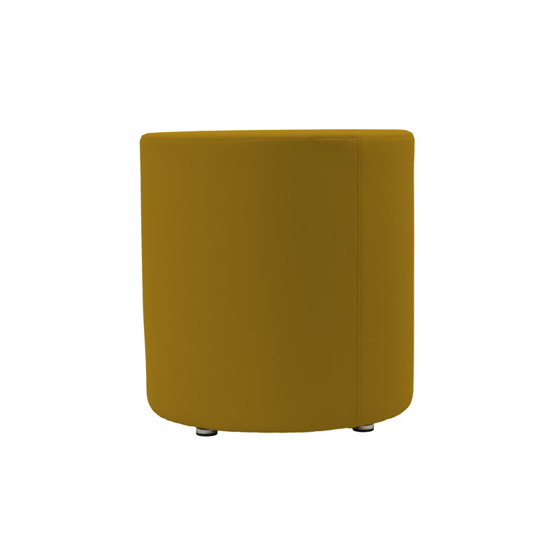 Repose-pieds rond en vinyle 18 pouces, hauteur 19 pouces, Jaune