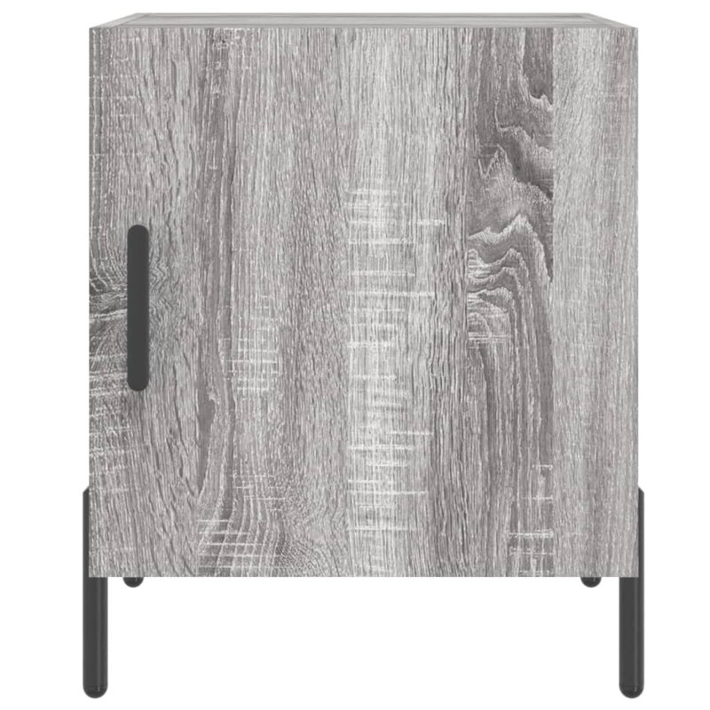 Abeda 40cm W Iron Bedside Table, Grey Sonoma