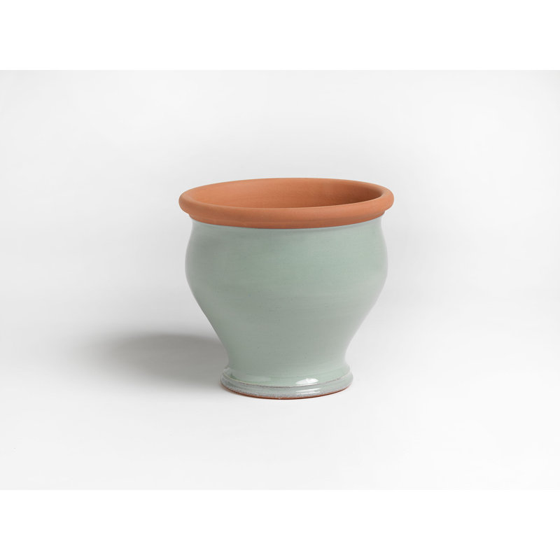 Bellied Planter  , 35" H x 41.5" W x 41.5" D, Sage Green/Orange