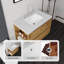 Meuble-lavabo flottant 30 po avec lavabo et tiroir à fermeture en douceur-133585840-133585841