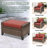 5-Piece Outdoor Patio Brown Wicker Wood Grain Armrest Swivel Glider Chair Loveseat Seating Group with Cushion, Ottomans-454880881