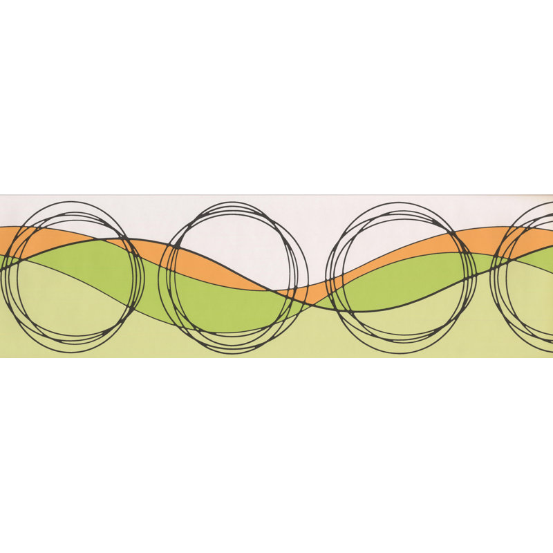 Noires Geometric Border, Beige/Orange/Green