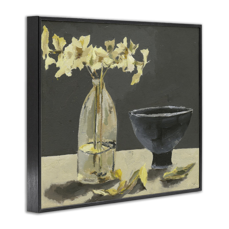 Nature morte, estampe numérique, design par Melissa Wang, H 11 po x l 14 po, Giclée encadrée noir minuit