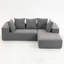 Ensemble de canapé moderne en mousse avec 5 coussins décoratifs - Conception modulaire, revêtement gris-bleu doux, canapé modulaire en forme de L pour le salon, 96,46 po x 72,83 po x 23,03 po: YKX-33002-Gris bleu-923460431