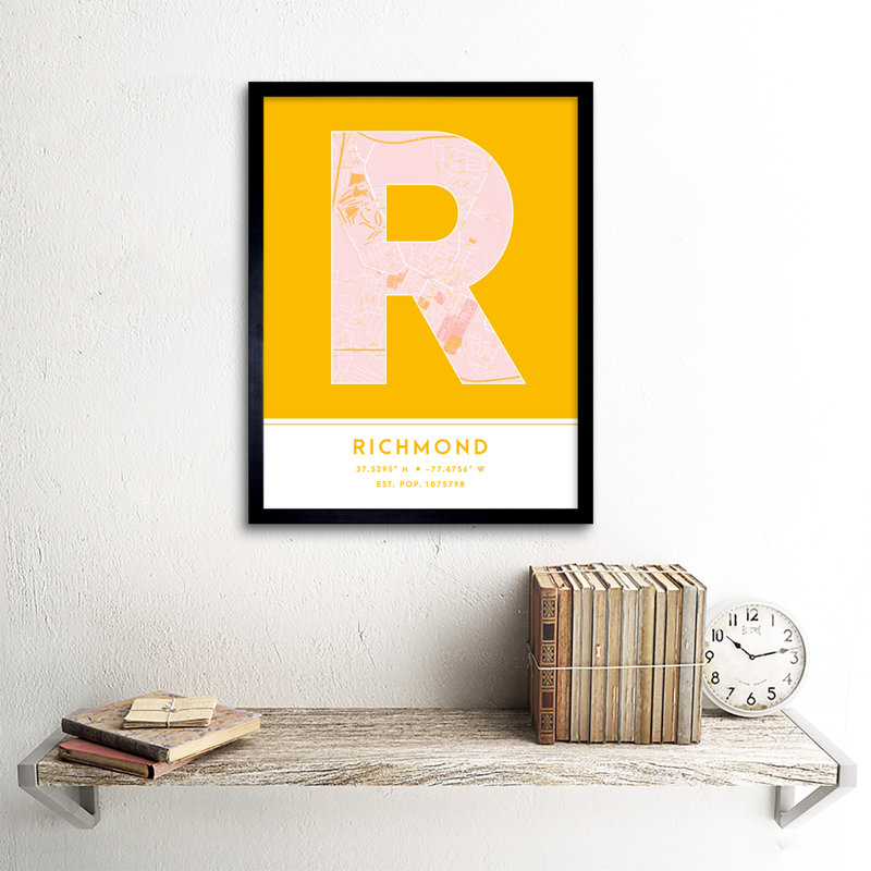 Richmond United States City - Single Picture Frame Typography