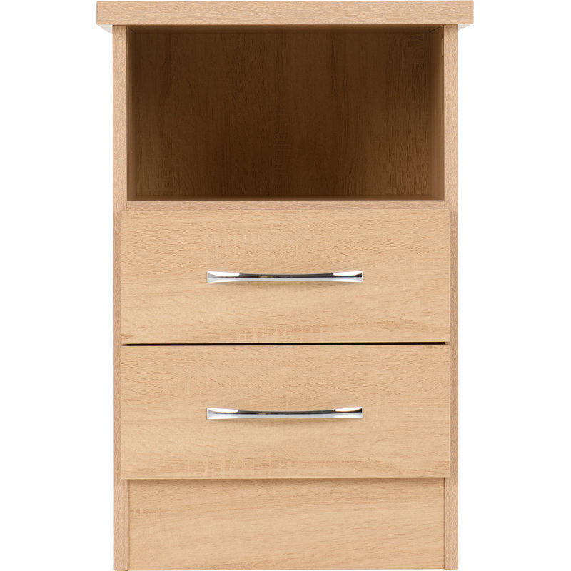 Cascio 2 Drawer Bedside Table, Sonoma Oak Effect