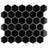 Metro 2" Hex Glossy Black 11-1/8 in. x 12-5/8 in. Porcelain Mosaic Floor and Wall Tile