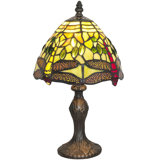 Gladden Hand Crafted Stained Glass Dragonfly Tiffany Table Lamp