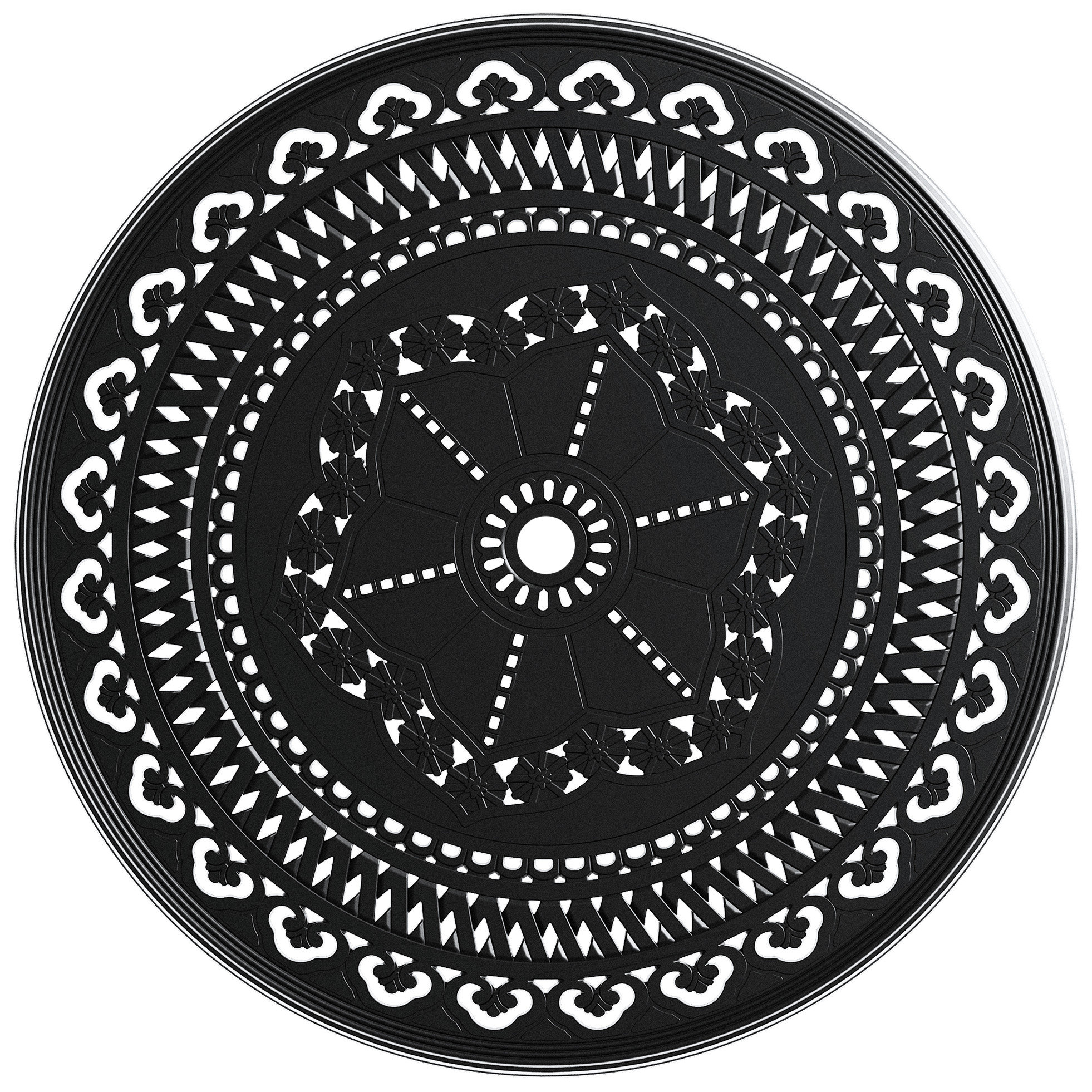 Astoria Grand Cast Aluminum Patio Dining Table, 31.31-inch, Black Frame ...