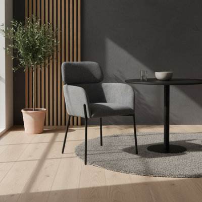 Chaise rembourrée Delisle, graphite