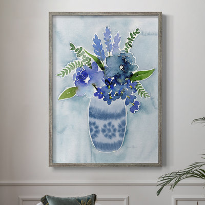 Blue Bouquet II Framed Print - Solid Wood 46828