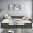 Upholstered Tufted Daybed With Drawers, Copper Nail Decoration And Waved Shape Arms-832098979