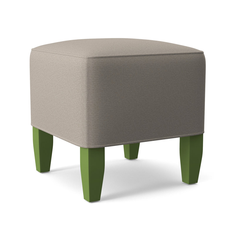 Brooklyn Upholstered Ottoman, Beige Performance Fabric; 0851-73, Honey Finish