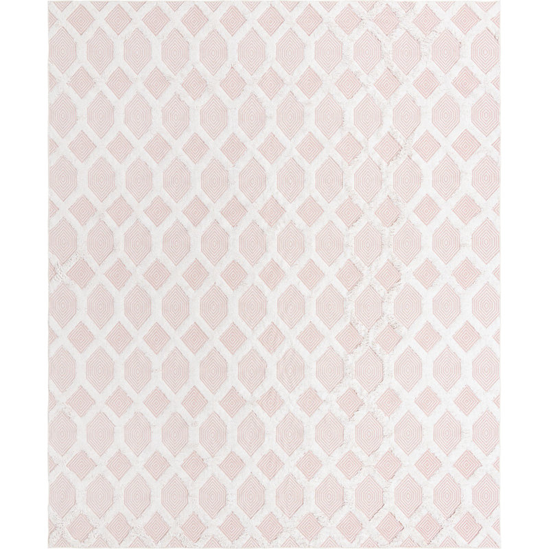 Jordalier Cotton Geometric Indoor Rug, Rectangle 9'10" x 12'