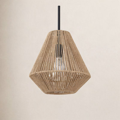 Simon Single Light Cotton Steel Dimmable Pendant