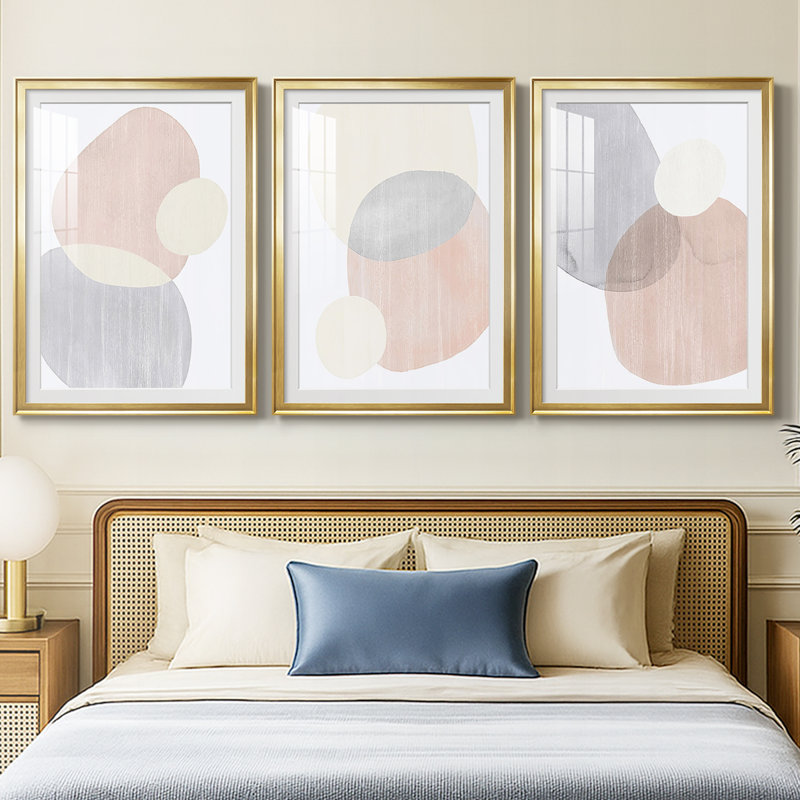 Pastel Shifting Spheres I - Impression personnalisée de qualité supérieure avec passe-partout - 3 pièces, H 15 po x l 19 po