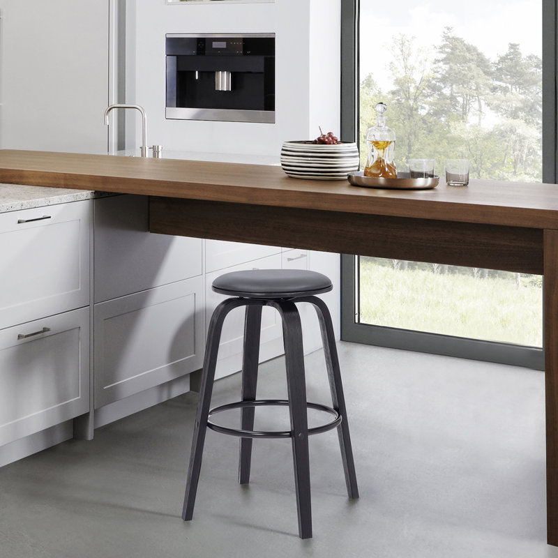 Tabouret tournant Mid-Century sans dossier avec repose-pieds
