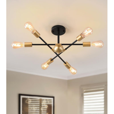 Lustre linéaire moderne Spoutnik à 6 lumières Visibelli