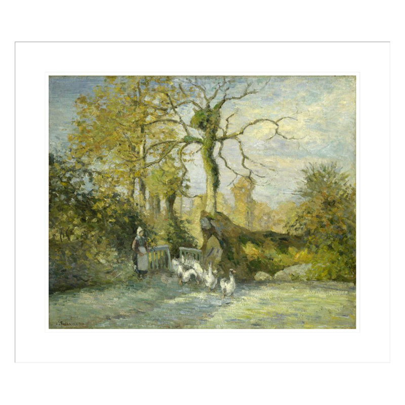 «The Goose Girl at Montfoucault» par Camille Pissarro, H 23,5 po x l 27,15 po