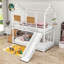 Lit superposé simple en métal avec glissade et tablettes Miskell Kids-378236394-378236395