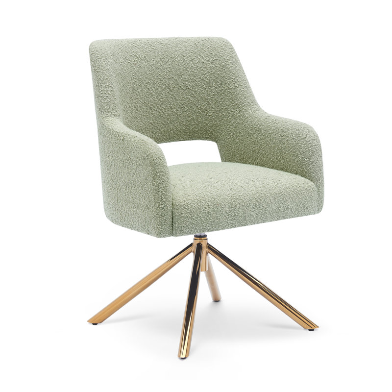Fauteuil pivotant de 23,6 po Breann, Mélange de polyester vert
