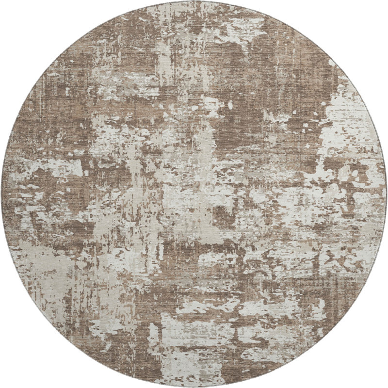 Premium Machine Washable Mayfield AMF1008 Abstract Rug, Round 8'
