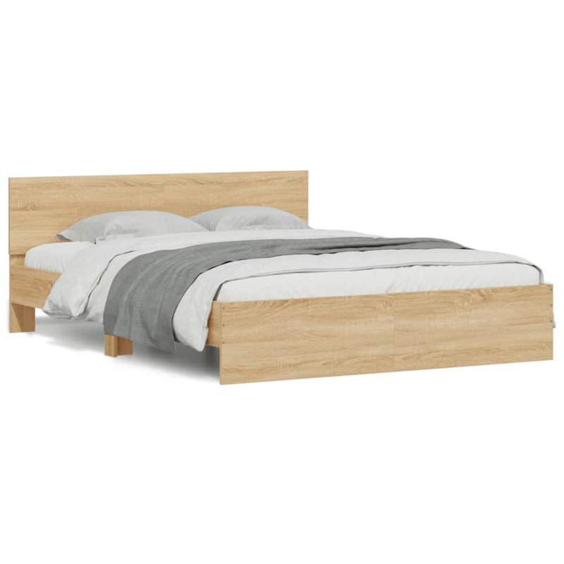 Nobue Bed, Double ( 140 x 200 cm), Sonoma Oak