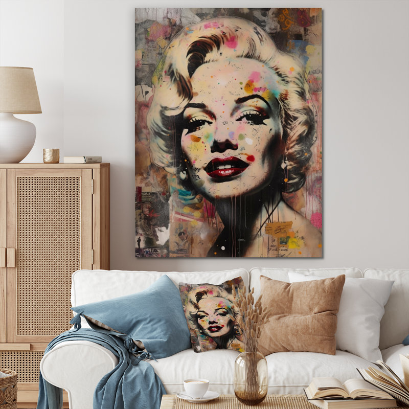 Portrait rétro de Marilyn - impression, Toile tendue, H 40 po x l 30 po x P 1,5 po