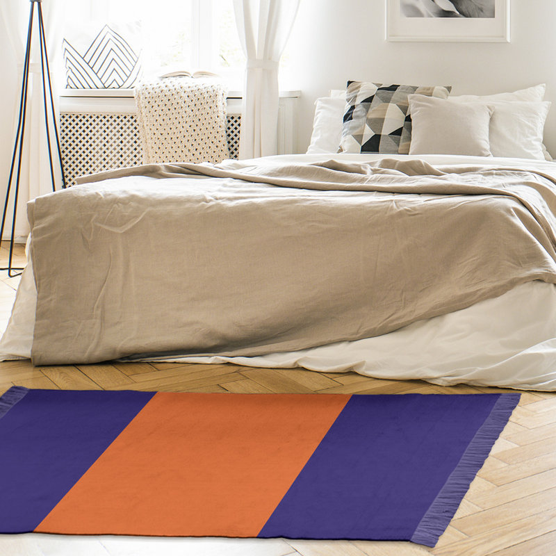 Tapis à rayures mauve/orange