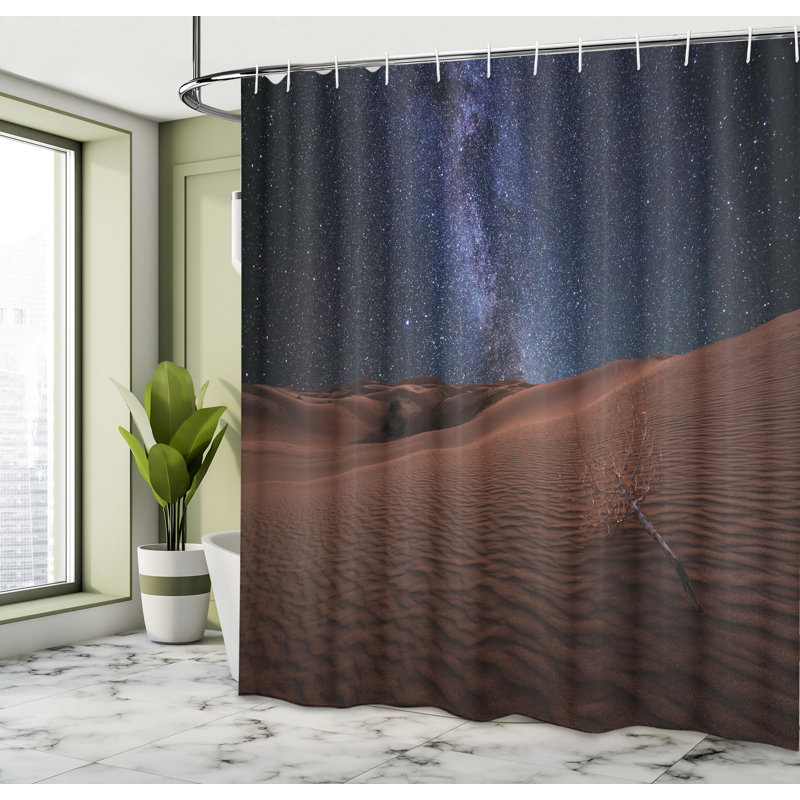Rideau de douche simple pour la durée de vie lunaire space, H 75 po x l 69 po