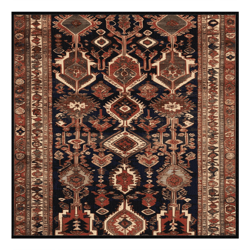 Machine Washable Persian Brown Area Rug, Square 5'