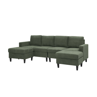 Cordory Upholstered Modular Sectional With 2 Ottomans