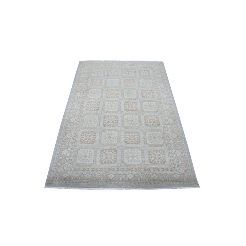 Tapis de la surface en laine 4 pi 1 po x 6 pi 1 po one-of-kind à la main noué la