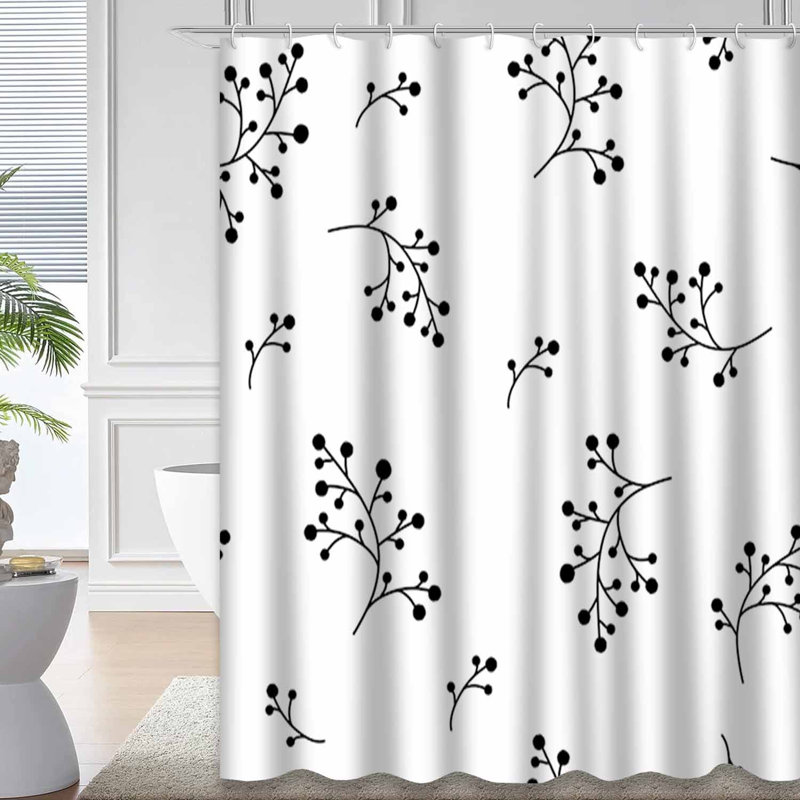 Rideau de douche avec 12 crochets, L 72 po x l 78 po