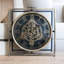 Degraffenreid Analog Metal Table Clock | Black Quartz Desk Clock with Moving Gears Numerals, Decorative Home Accent