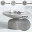Table basse carrée avec plateau en béton de 40 mm d'épaisseur, design minimaliste moderne gris neutre de 30 po