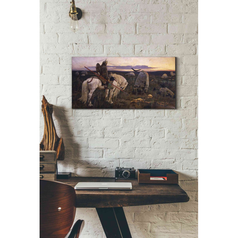 «The Knight At The Crossroads» par Viktor Vasnetsov, art mural sur toile, H 12 po x l 24 po x P 0,75 po