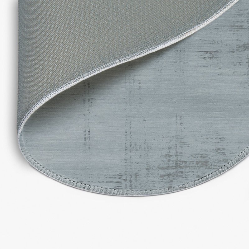 Abstract Gray Indoor and Outdoor Area Rug, Round 5'