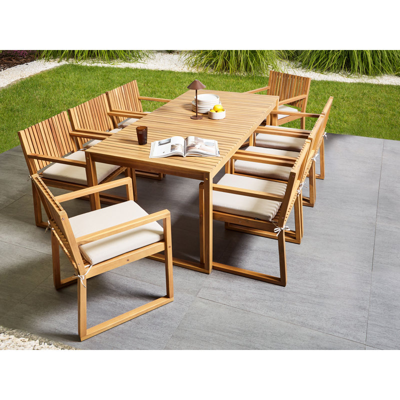 Sassari Premium Rectangular 17 - Piece 8 - Person Outdoor Table Set, Light Beige