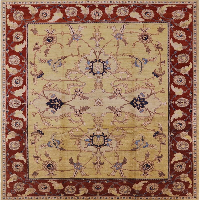 Tapis oriental rouge / beige Virgo, Carré 4 pi