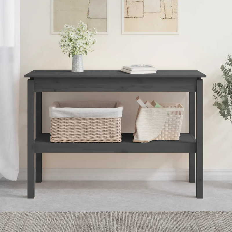 Josh-James Solid Wood Console Table, 75cm H x 110cm W x 40cm D, White