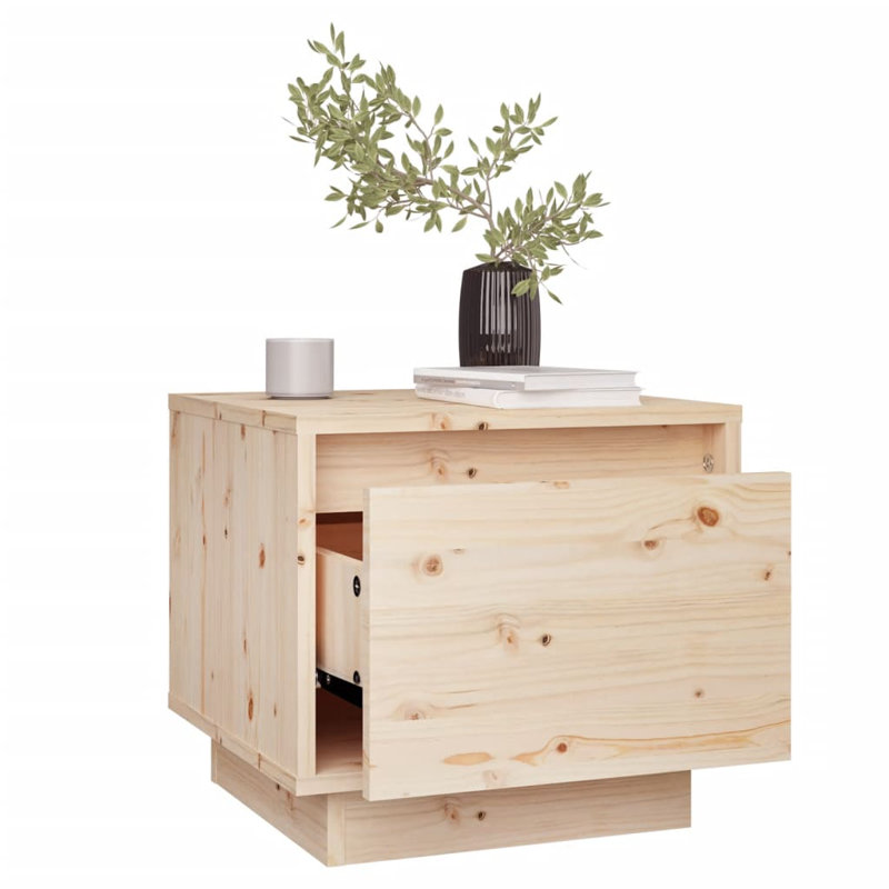 vidaXL Bedside Cabinet Solid pinewood Compact Storage, Oak