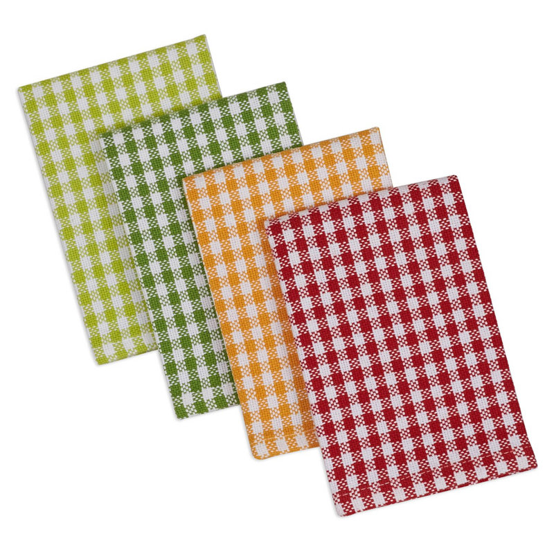 Cotton Dish Cloth Kitchen Towel, Red/Green/Orange