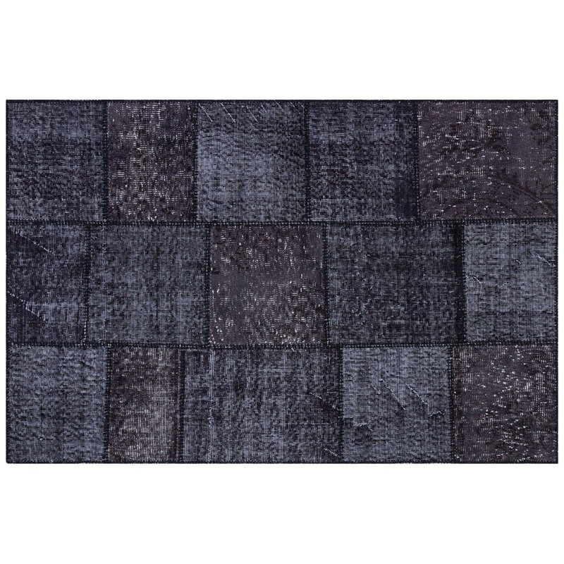 Tapis anthracite moderne fabriqué à la main moderne